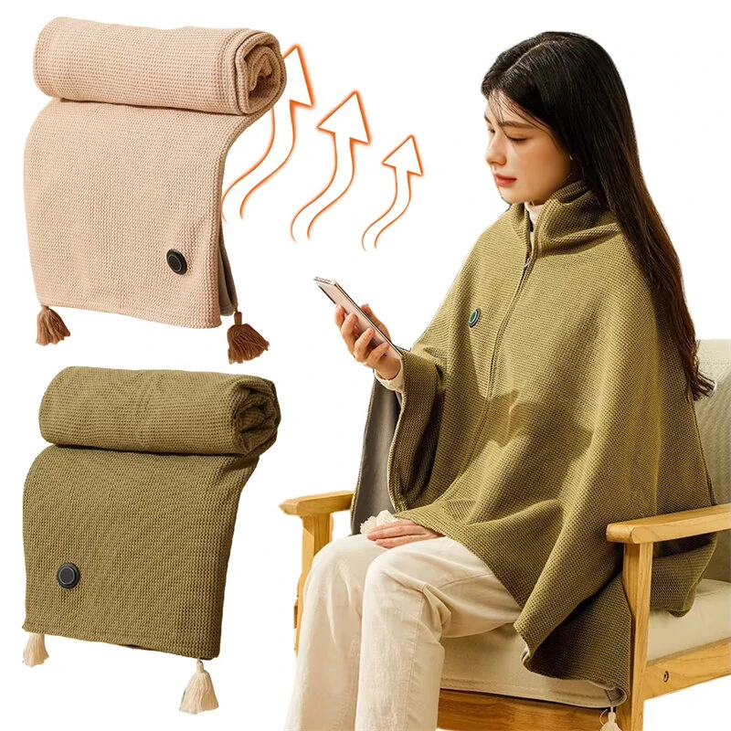 (image for) TENGOO Electric Heating Shawl USB Charging Warm Blanket Portable Outdoor Camping Thermostatic Single Quilt 150*80CM Mattress Office Sleeping Cover Nap